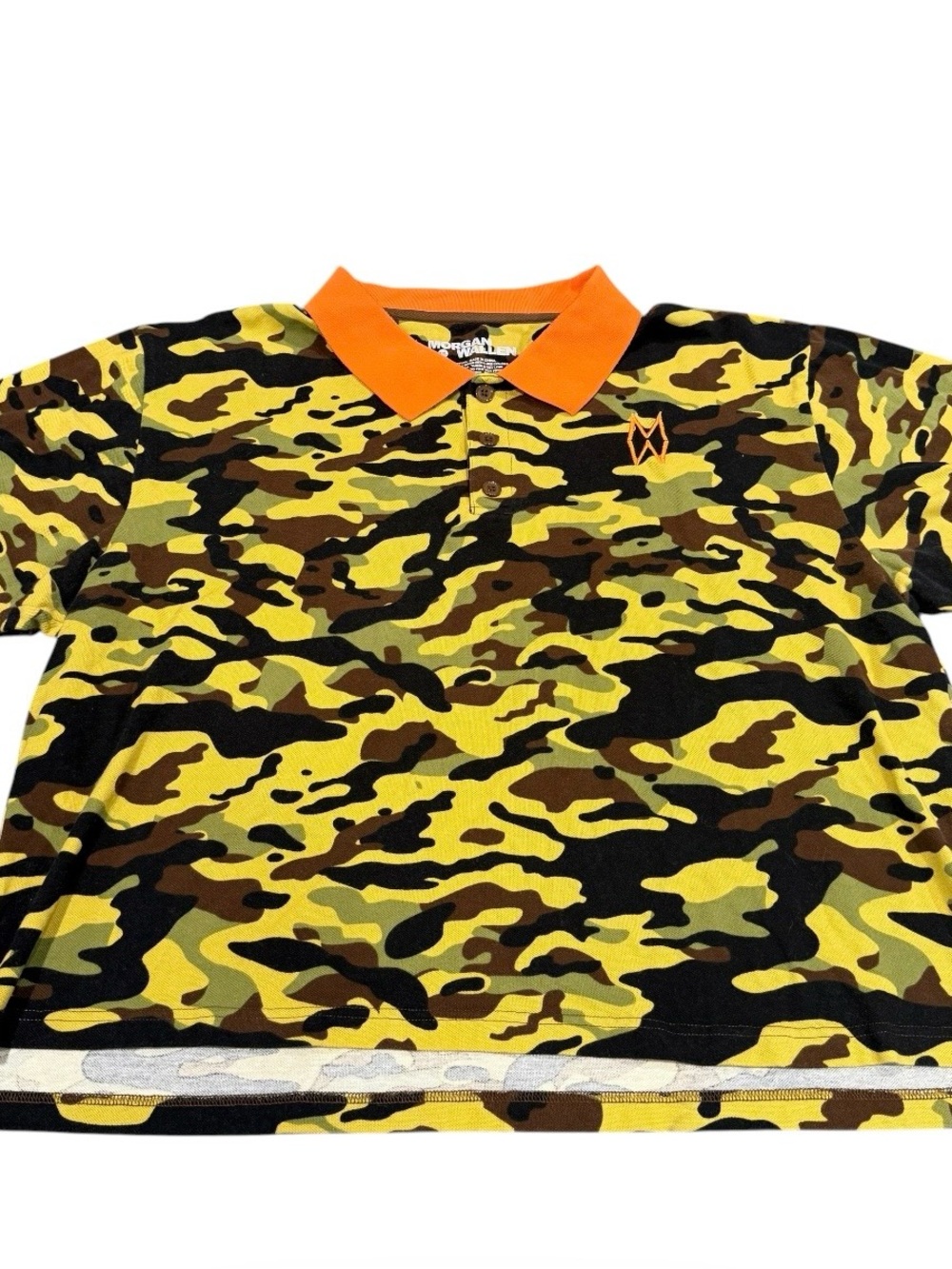 Morgan Wallen 2XL men’s camo golf shirt boxy green orange READ